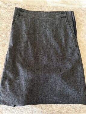 bebe Dark Charcoal Pencil Skirt with Button Accents